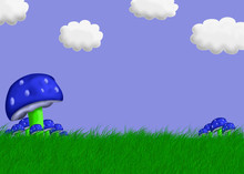 Mushroom Landscape Illustration
