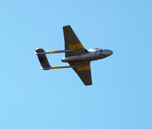 Vampire  Jet Fighter Taking Part At An Airshow