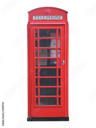 Naklejka nad blat kuchenny A Traditional Red British Telephone Box.