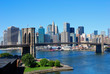 Leinwanddruck Bild - New York City Skyline and Brooklyn Bridge