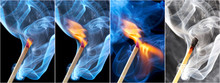 Photo Of A Burning Match In A Smoke On A Black Background