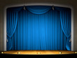 © Dmitry Berg - Empty stage with blue curtain in expectation of performance