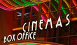Movie theater box office sign