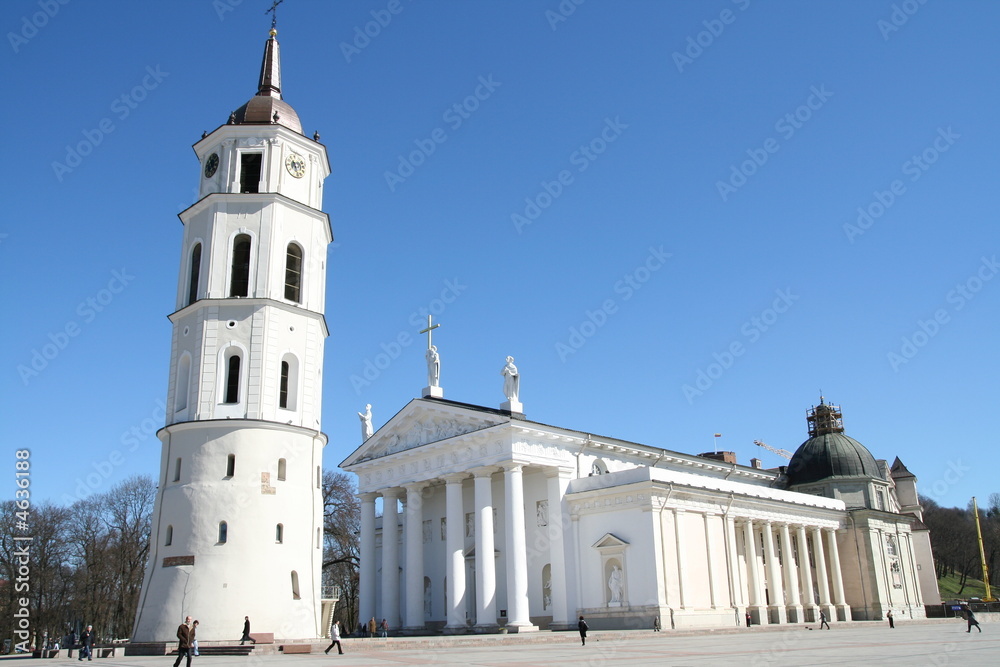 Obraz na płótnie Vilnius Cathedral and belfry tower w salonie