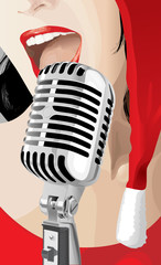 Christmas Singer (vector or XXL jpeg image)