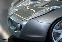 Scale Model Of Silver Sports Car
