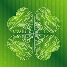 Background With  Green Clover For St. Patrick's Day