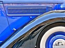 Blue Antique Car Closeup