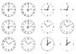 set of vector clock faces and hands