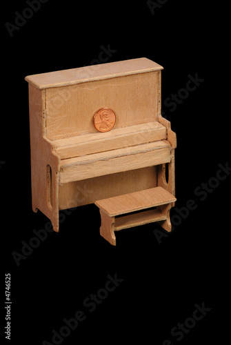 Unfinished Dollhouse Piano And Bench Buy This Stock Photo And