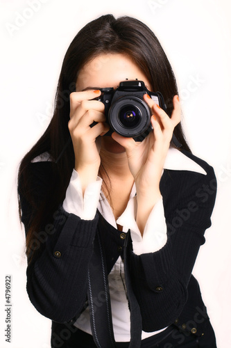 Girl Photographer Stock Foto Adobe Stock