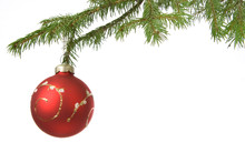 Christmas Decoration Ball And Fir Branch