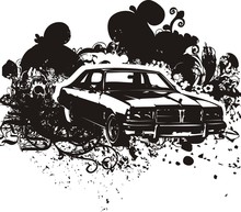 Grunge Car Illustration