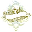 Skull banner illustration