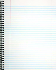 White lined notepad page.