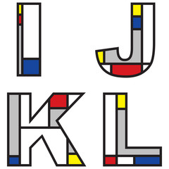 Poster - mondrian alphabets - part of a full set