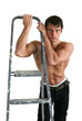 © Vladimir Wrangel - Sexy Muscular Man with a Stepladder