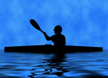 Silhouette Of A Paddler In A Kayak
