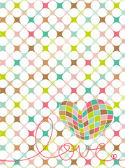 Wall Mural - retro pastel mosaic love heart