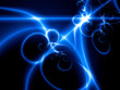 canvas print picture - Dance of Blue Lights, fractal02yX