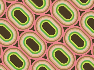 Canvas Print - retro pink and green pastel rings