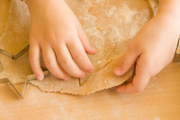 Canvas Print - baking Christmas cookies