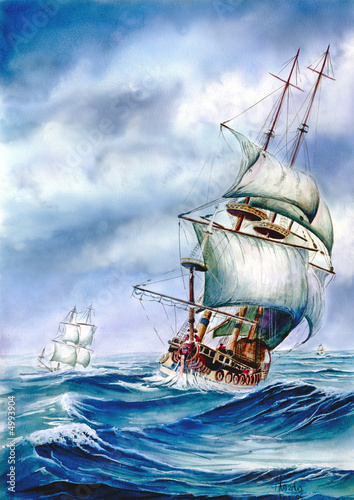 Jalousie-Rollo - Galeony on the sea (von andrus)