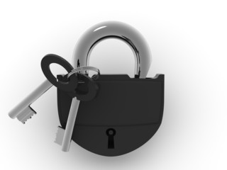 Poster - Padlock. 3d