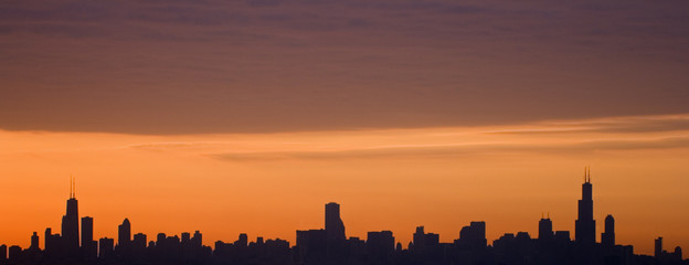 Fototapete - Chicago - silhouette