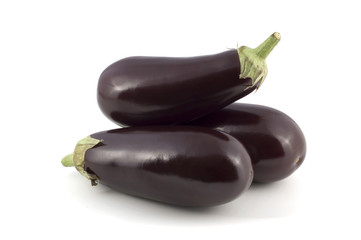 aubergine on white background