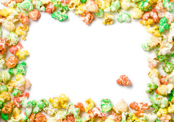 Wall Mural - colored popcorn full border with space for text