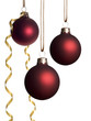 Hanging Red Christmas Ornaments with Gold Ribbon