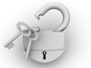Poster - Padlock with keys