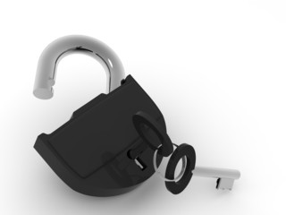 Poster - Padlock with keys