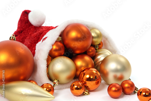 Boules De Noel Orange Et Or Buy This Stock Photo And