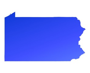 Wall Mural - blue gradient map of Pennsylvania, USA