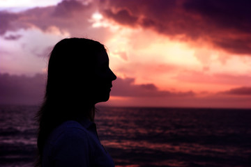 Wall Mural - portrait silhouette