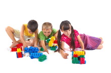 Children Playing With Blocks