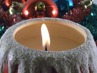 Wall Mural - xmas candle and ornaments