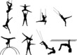 acrobats silhouettes