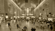 Fast Crowd Moving In Grand Central Station
