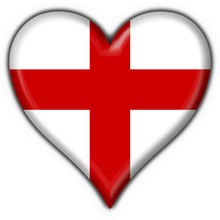 England Button Flag Heart Shape