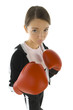 © Tomasz Trojanowski - Young, scared beauty with boxing gloves.