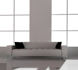 Wall Mural - Furniture in a modern interior 3d image