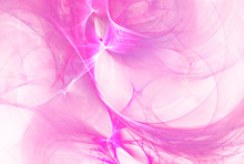 Abstract Pink Fractal On White Background.
