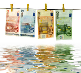 money laundry with water reflection effect