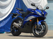 Modern Sports Motorcycle Of Dark Blue Color.