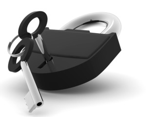 Poster - Padlock with keys