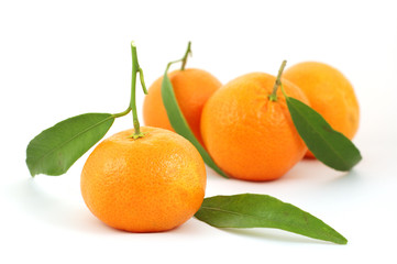 Wall Mural - Mandarines isolated on white background