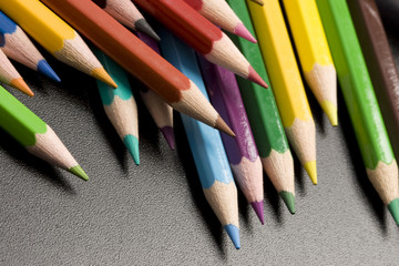 color pencils, the rainbow out of wooden